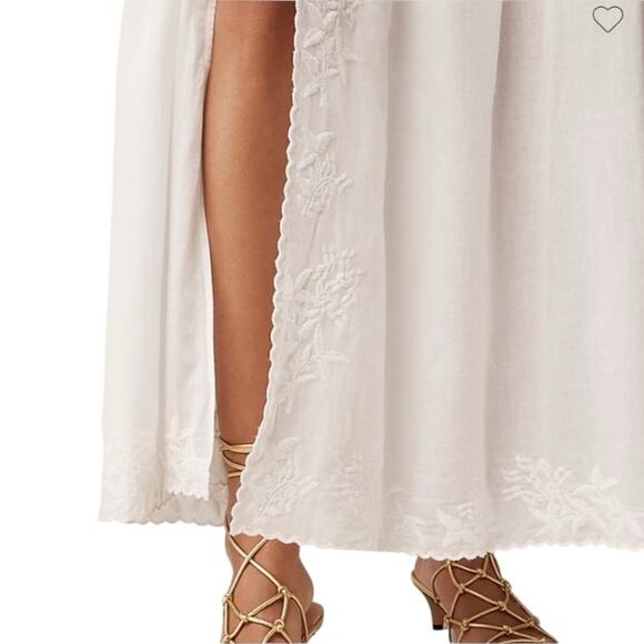 J. Crew NWOT Embroidered Side Tie White Cotton Voile skirt size 12 - Picture 3 of 10